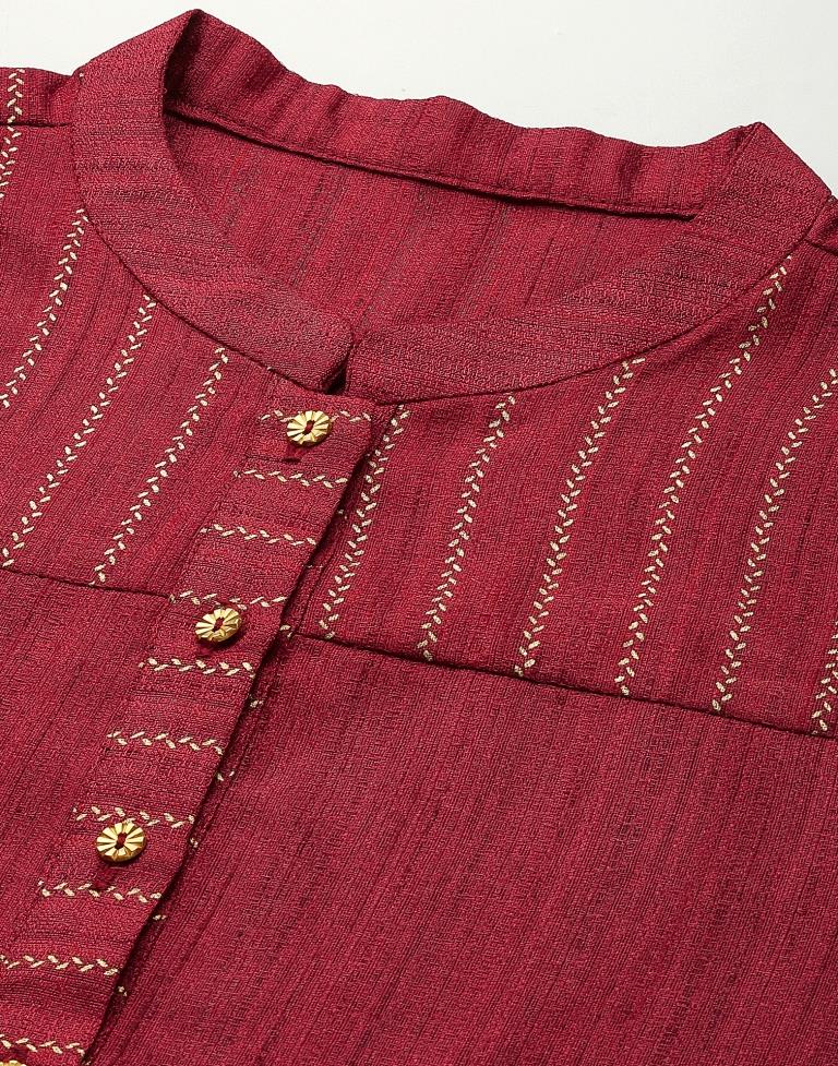 Maroon Printed Kurti | Leemboodi