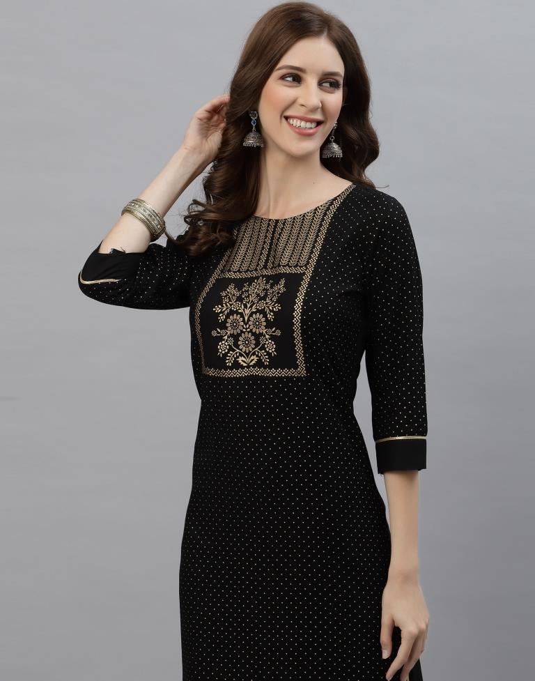 Black Printed Kurti | Sudathi
