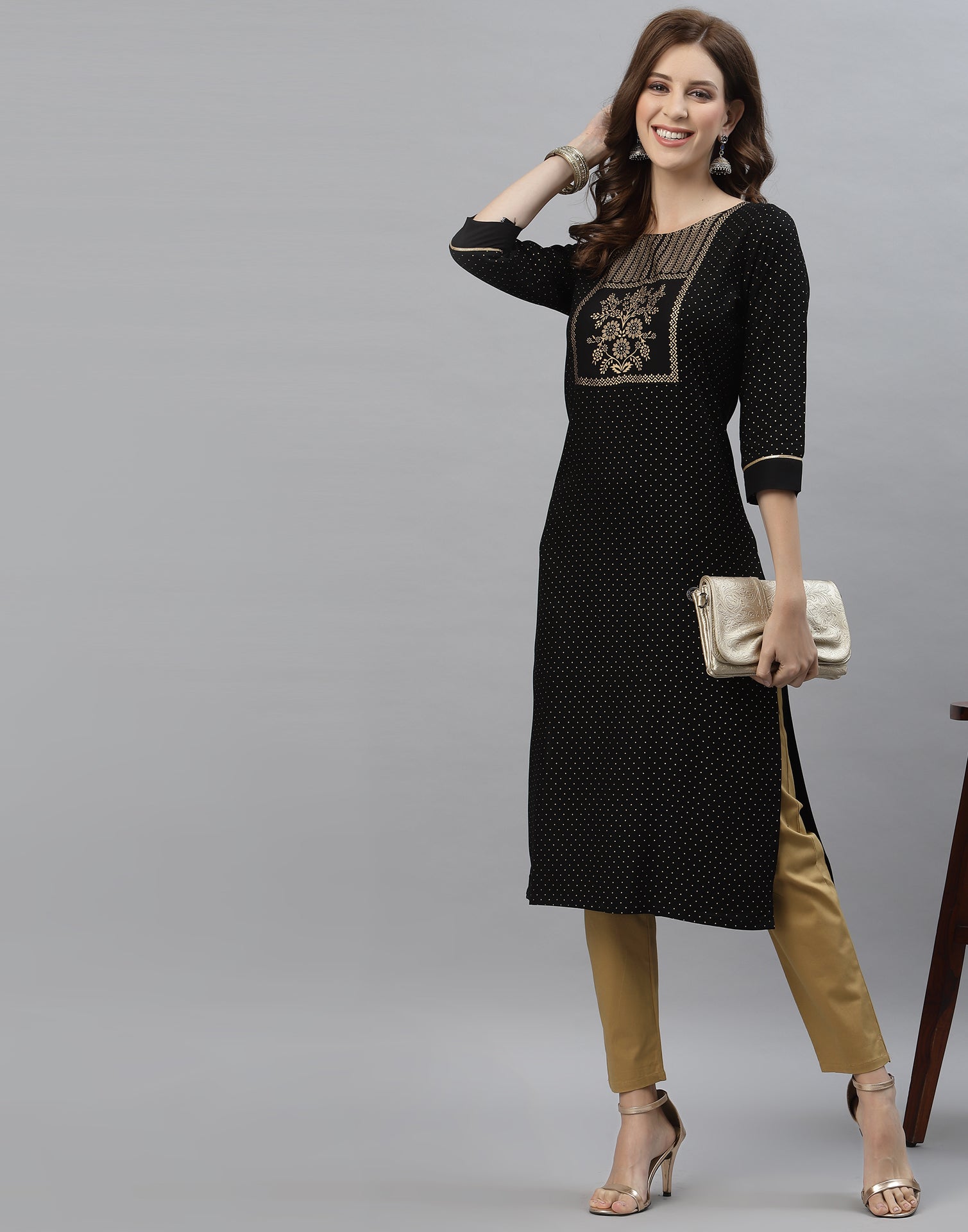 Black Printed Kurti | Sudathi