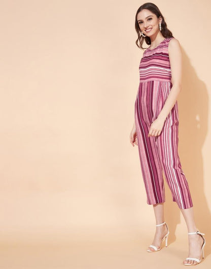 Pink Striped Jumpsuit | Leemboodi