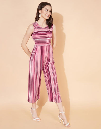 Pink Striped Jumpsuit | Leemboodi