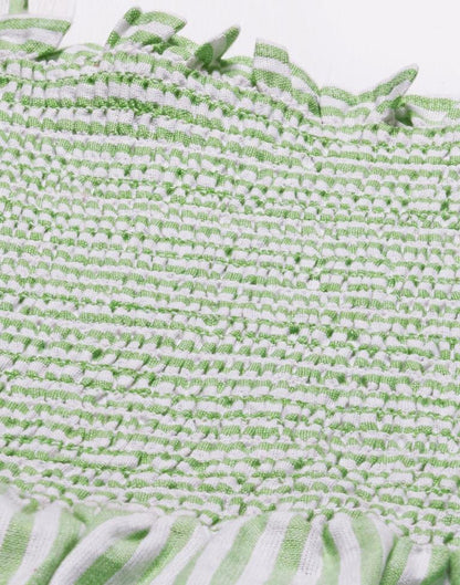 Pista Green Smocked Dress | Leemboodi