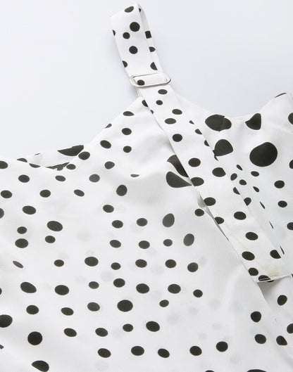 White & Black Polka dot jumpsuit | Leemboodi