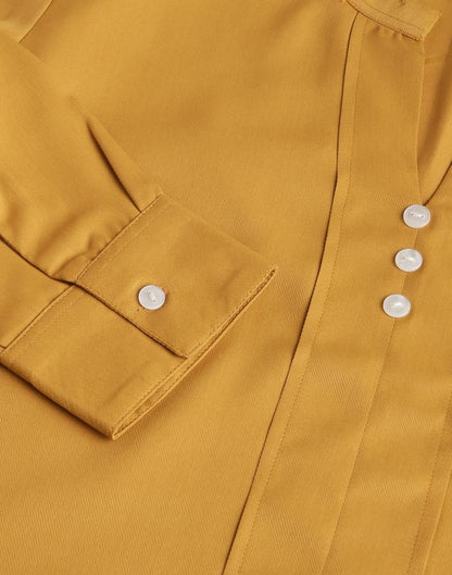 Mustard Yellow Polyester Plain Top | Sudathi