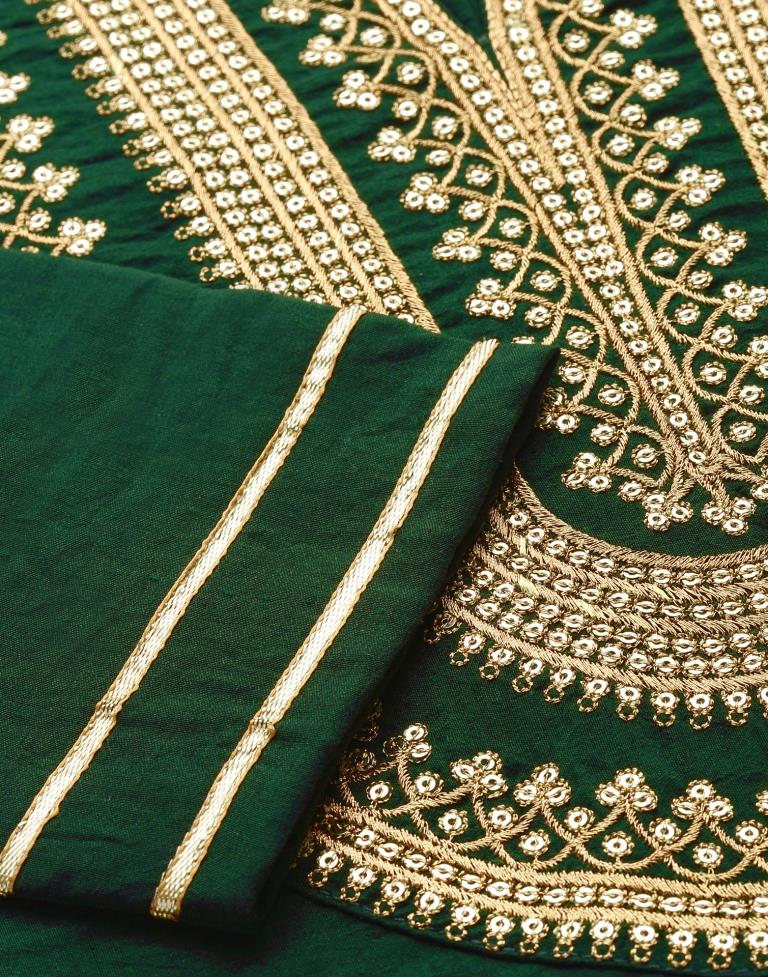Bottle Green Embroidered Kurti | Sudathi