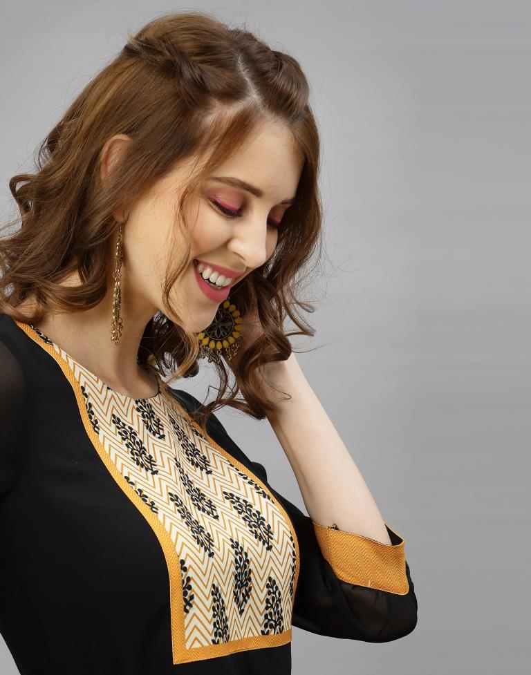 Black Printed Kurti | Sudathi