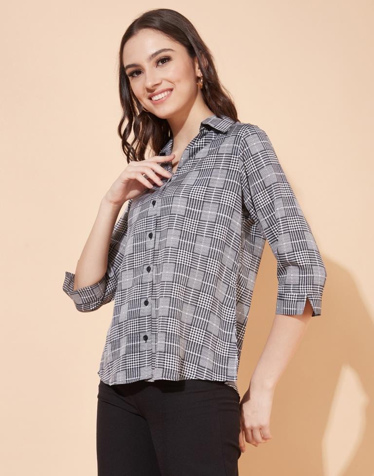 Grey Checks Shirt | Leemboodi