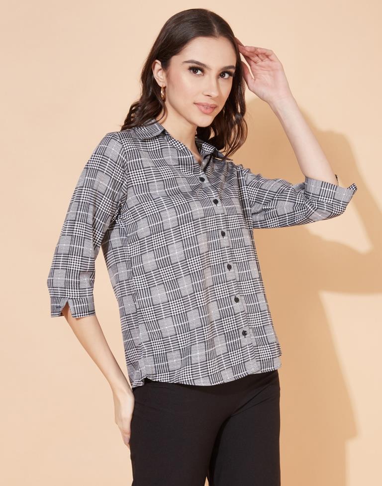 Grey Checks Shirt | Leemboodi
