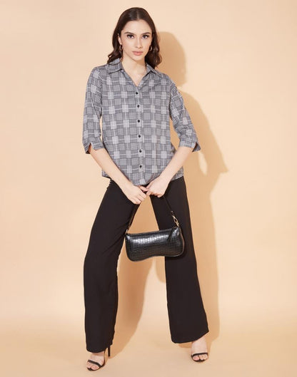 Grey Checks Shirt | Leemboodi