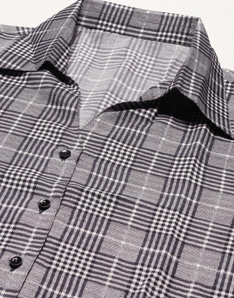 Grey Checks Shirt | Leemboodi