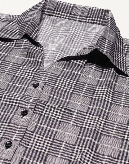 Grey Checks Shirt | Leemboodi