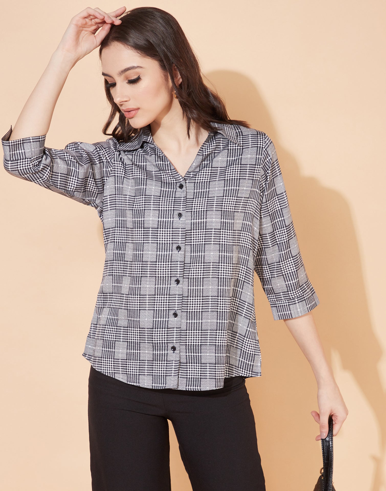 Grey Checks Shirt | Leemboodi