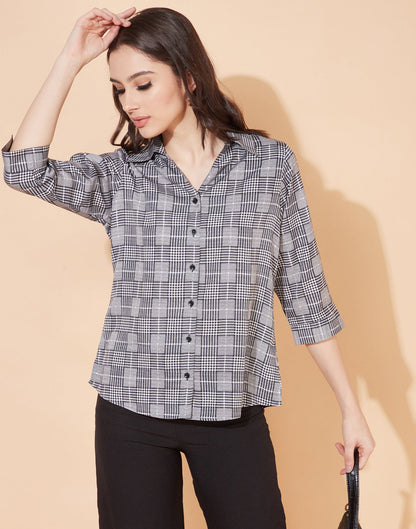 Grey Checks Shirt | Leemboodi