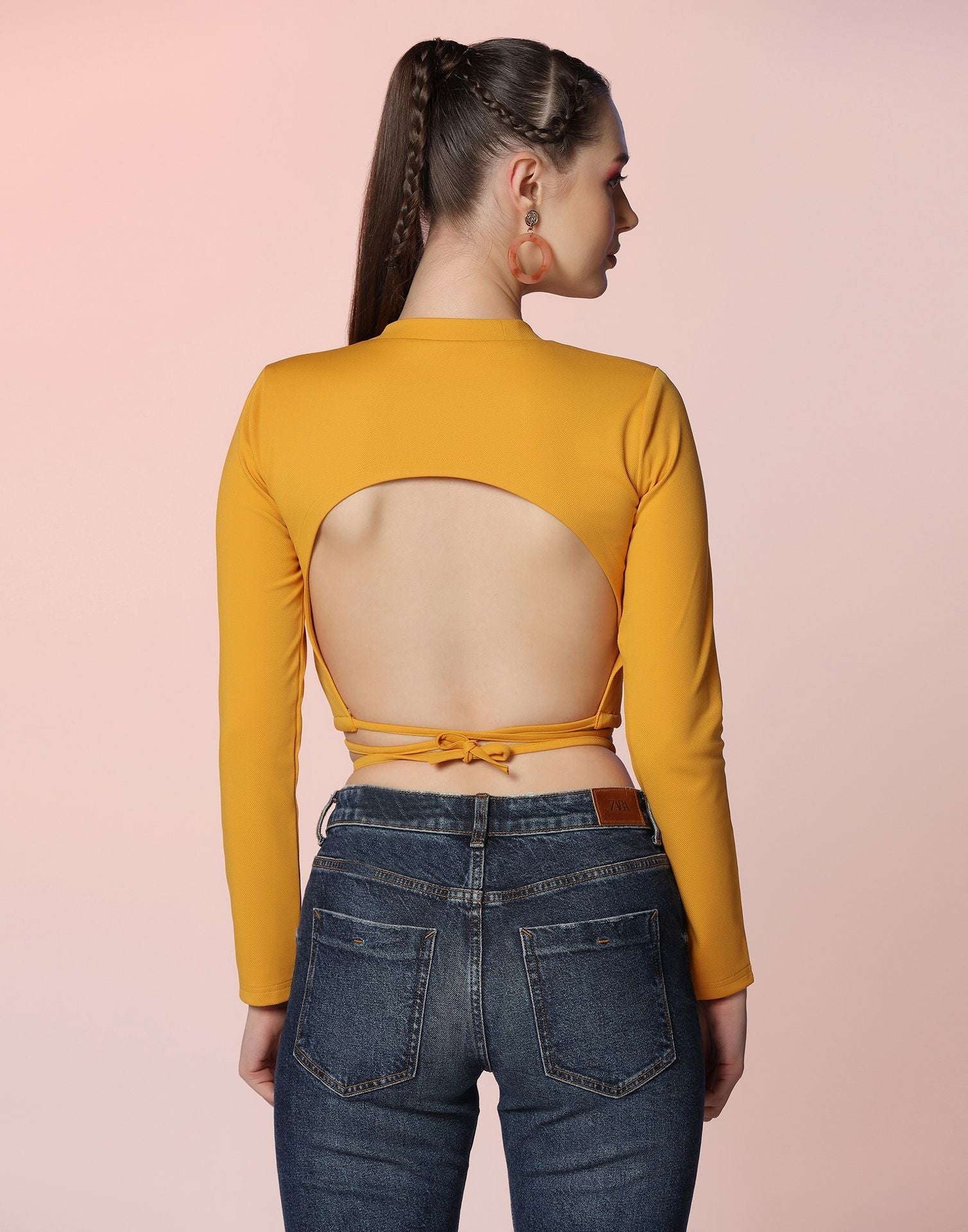 Yellow Wrap around Strings Top | Sudathi