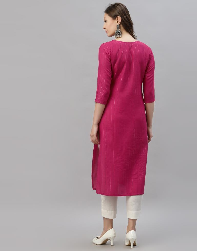 Pink Embroidered Kurti | Leemboodi