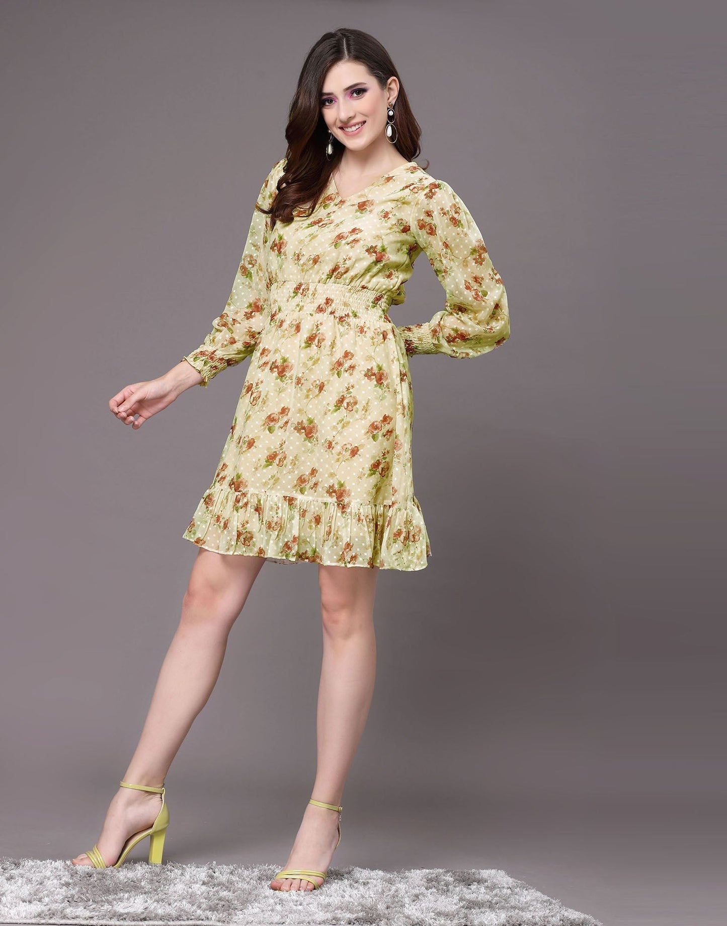 Light Yellow Floral Printed Top | Sudathi