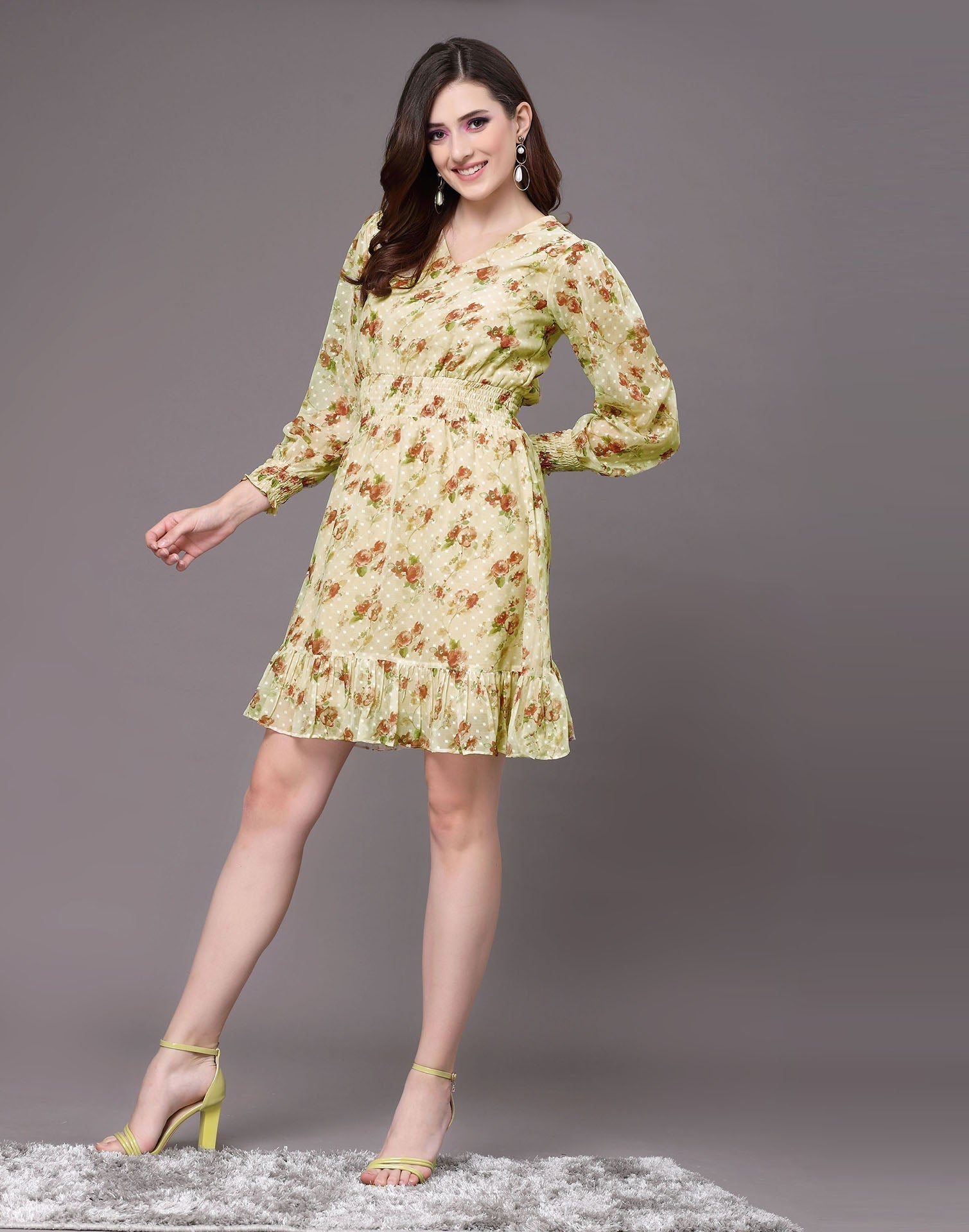 Light Yellow Floral Printed Top | Sudathi