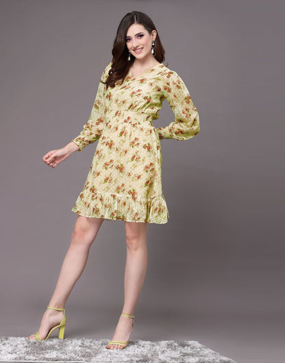 Light Yellow Floral Printed Top | Sudathi