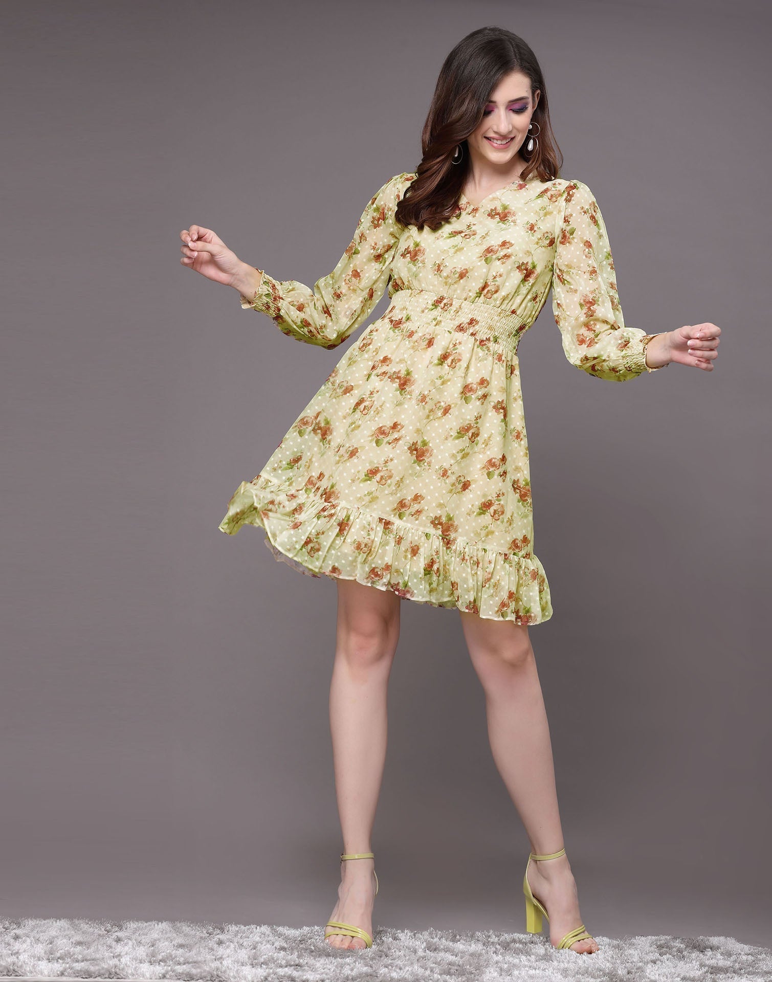 Light Yellow Floral Printed Top | Sudathi