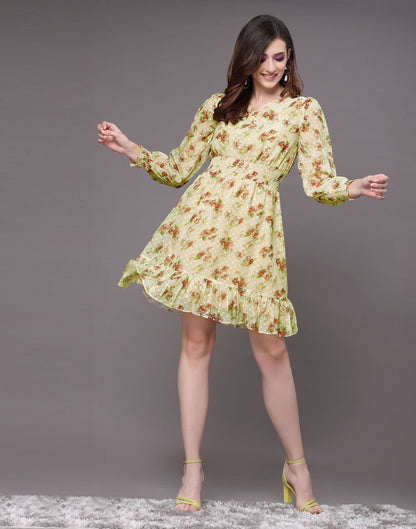 Light Yellow Floral Printed Top | Sudathi