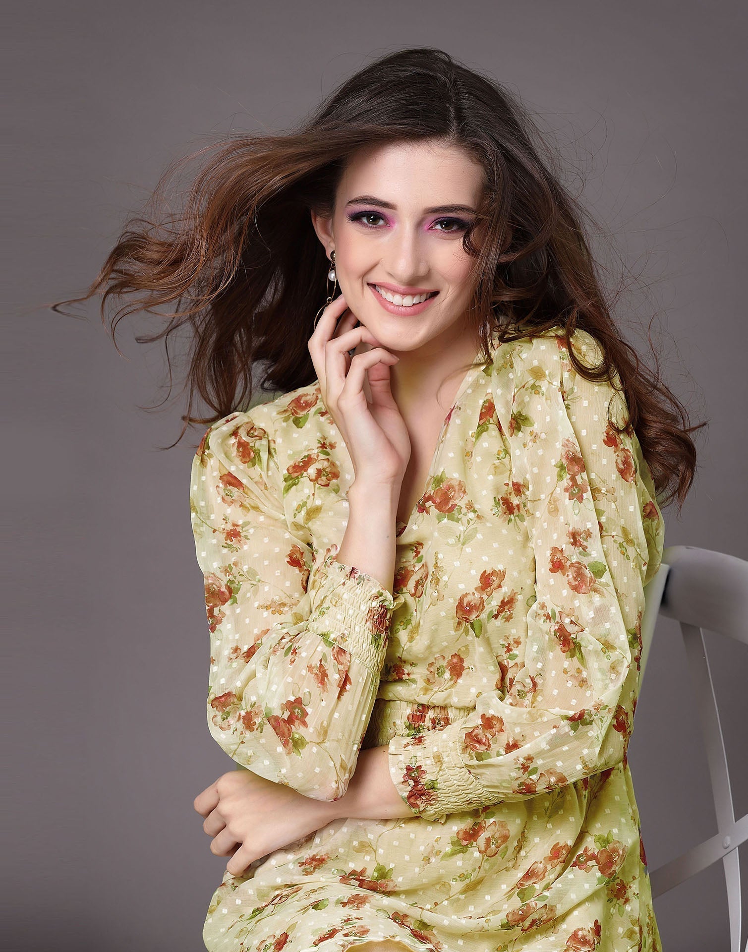Light Yellow Floral Printed Top | Sudathi