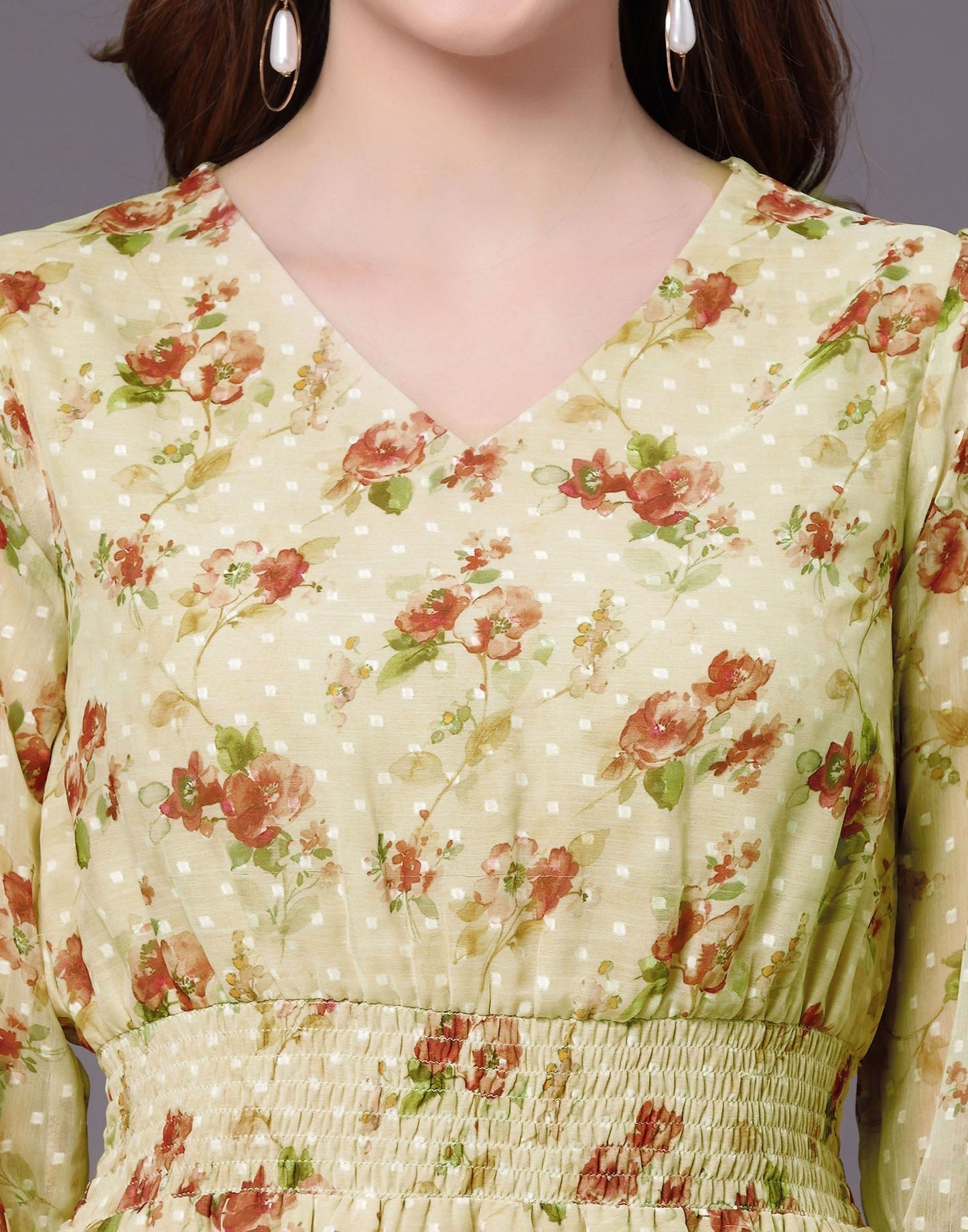 Light Yellow Floral Printed Top | Sudathi