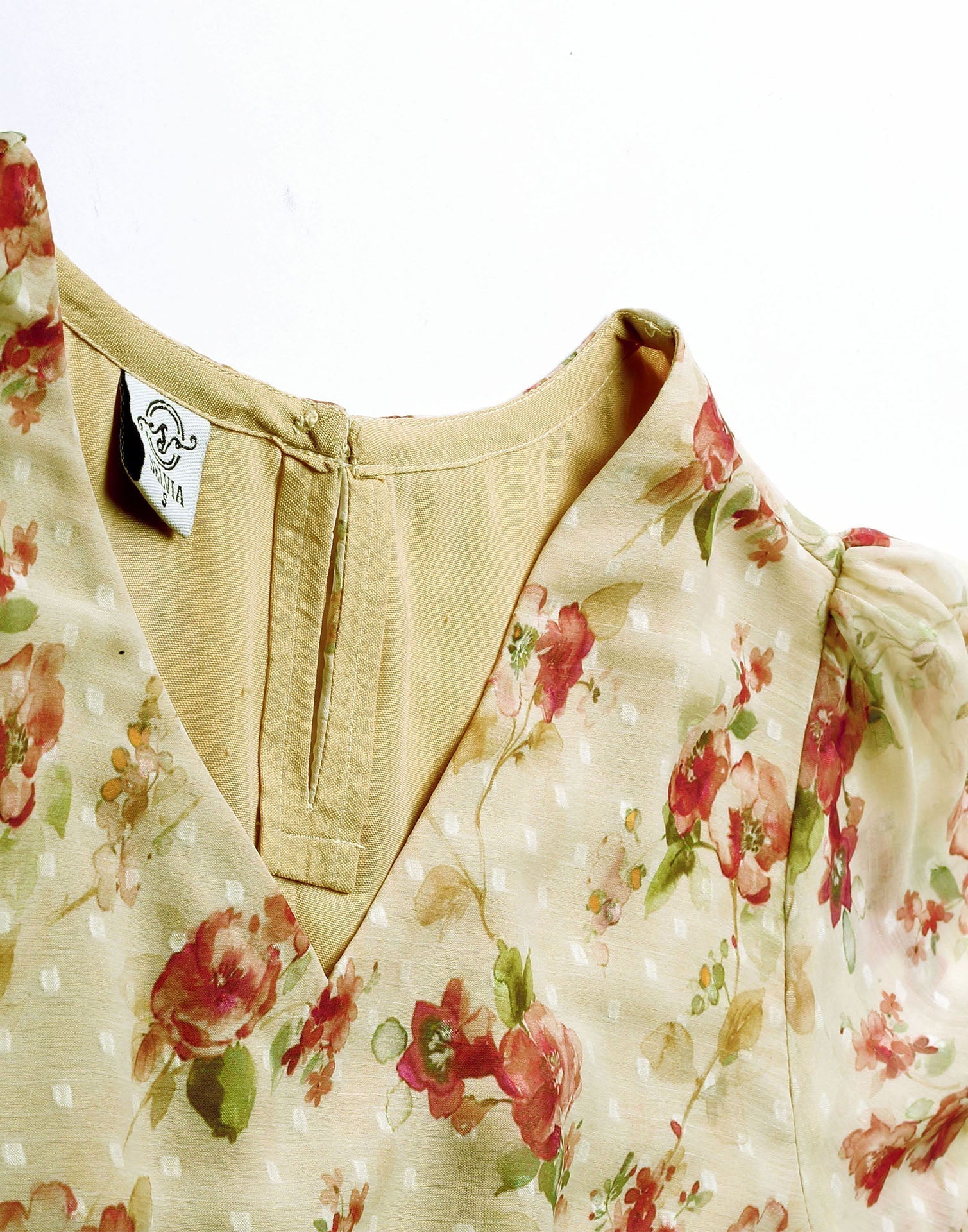 Light Yellow Floral Printed Top | Sudathi