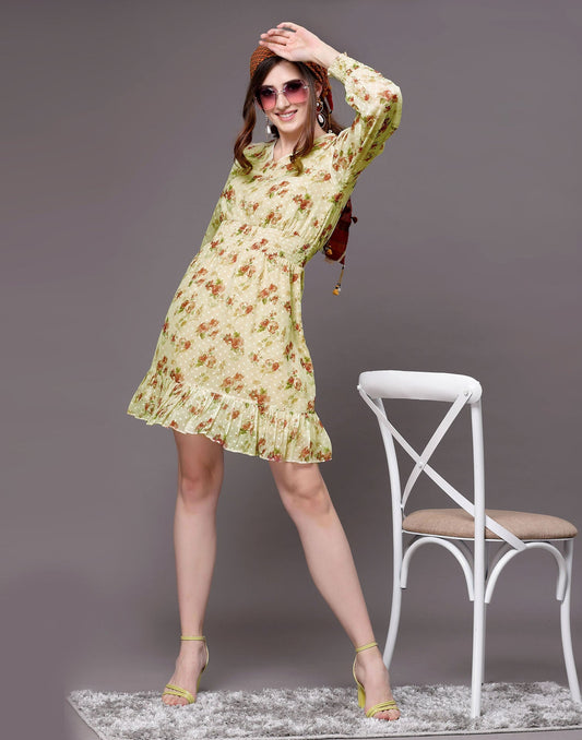Light Yellow Floral Printed Top | Sudathi