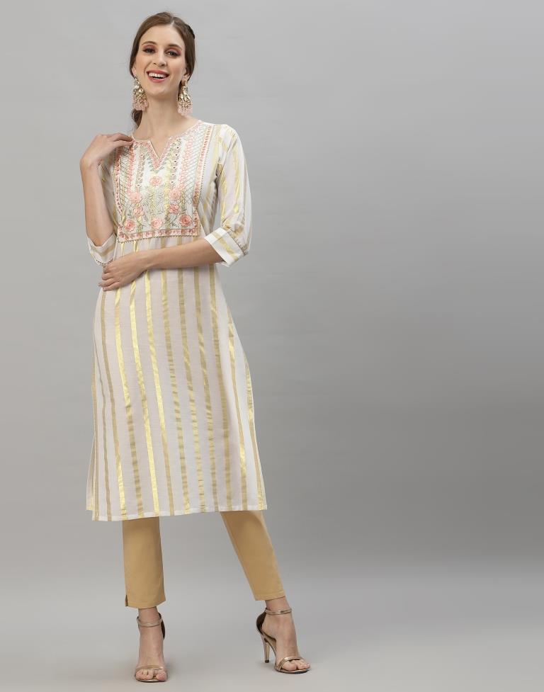 White Embridary Kurti | Sudathi