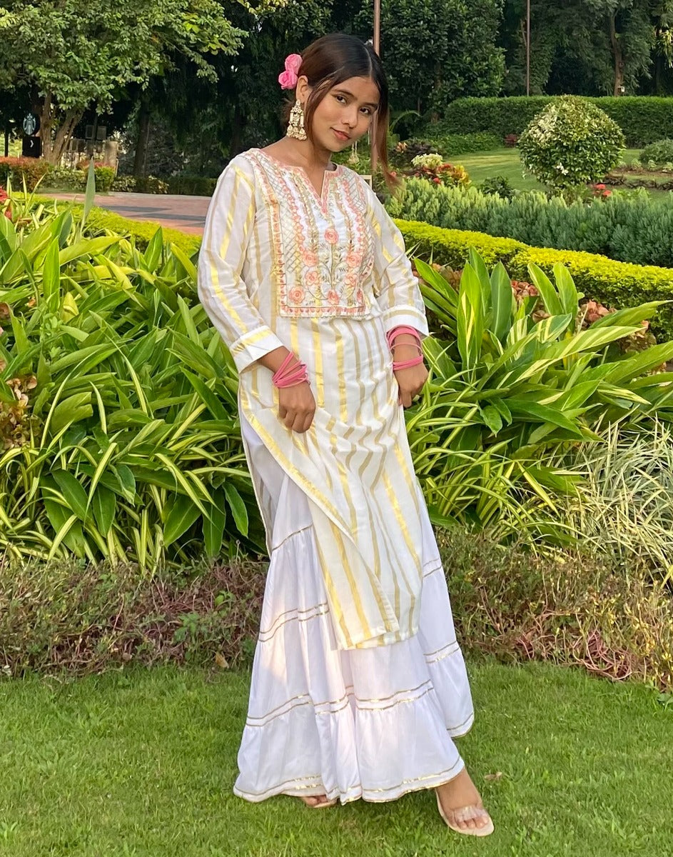 White Embridary Kurti | Sudathi