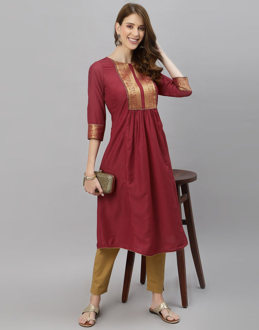 Red Gathered Kurti | Sudathi