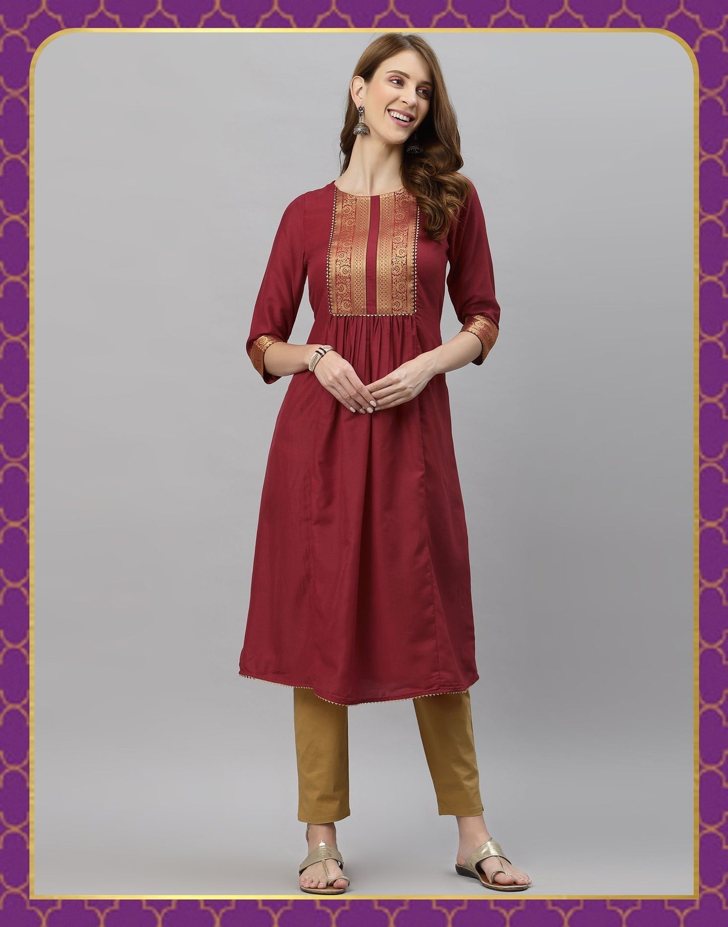 Red Gathered Kurti | Sudathi