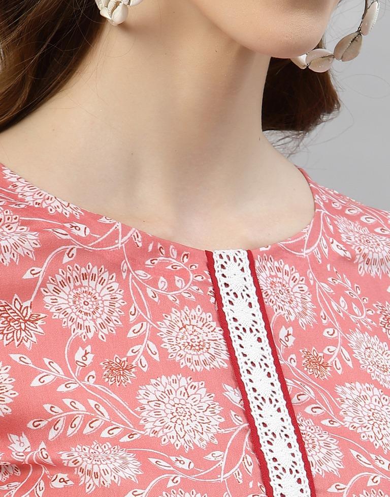 Carrot Pink Digital Printed Kurti | Sudathi