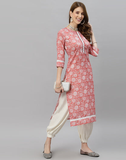 Carrot Pink Digital Printed Kurti | Sudathi