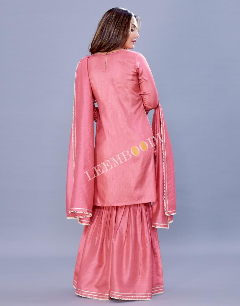 Pink Kurti With Sharara And Dupatta | Leemboodi