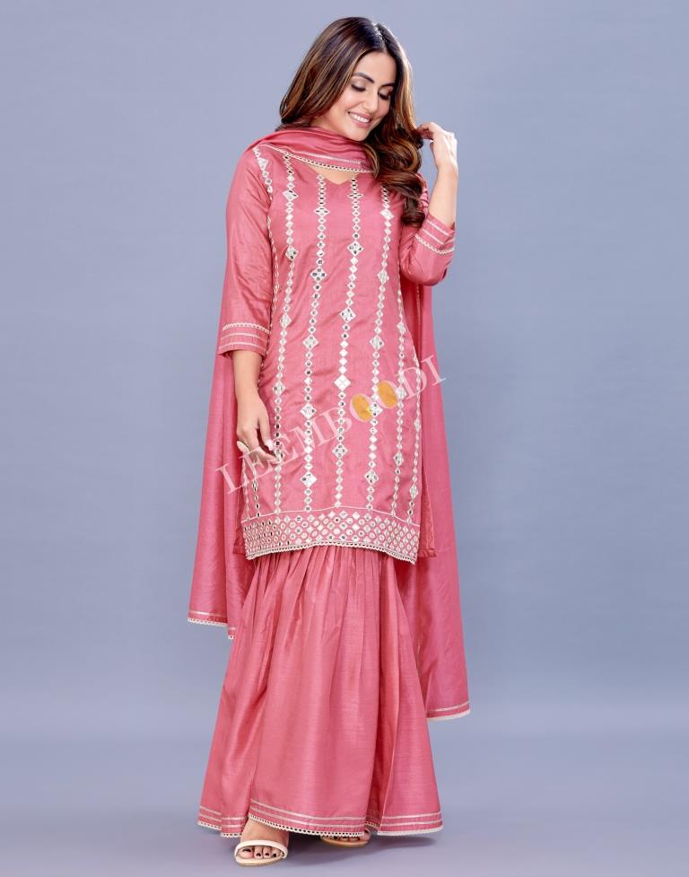 Pink Kurti With Sharara And Dupatta | Leemboodi