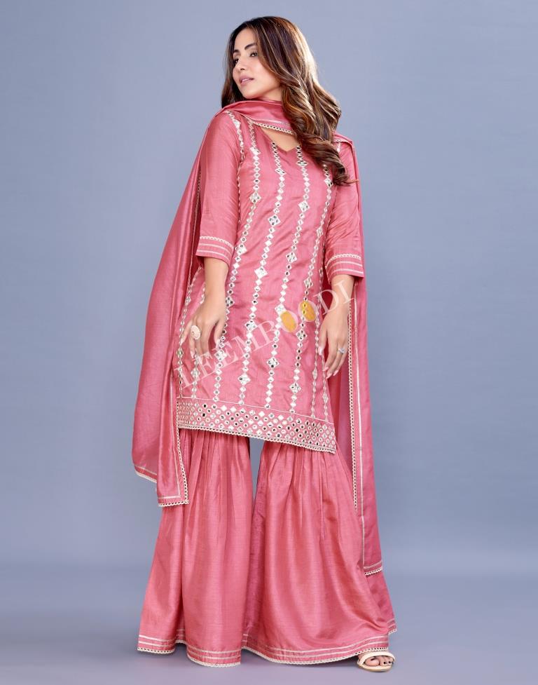 Pink Kurti With Sharara And Dupatta | Leemboodi