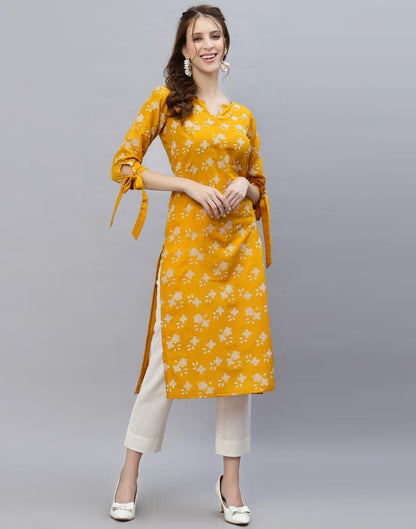 Mustard Printed Kurti | Sudathi