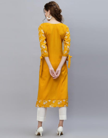 Mustard Printed Kurti | Sudathi