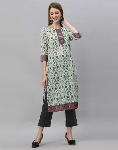 White & Blue Digital Printed Kurti | Sudathi