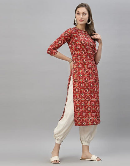 Maroon Digital Printed Kurti | Sudathi