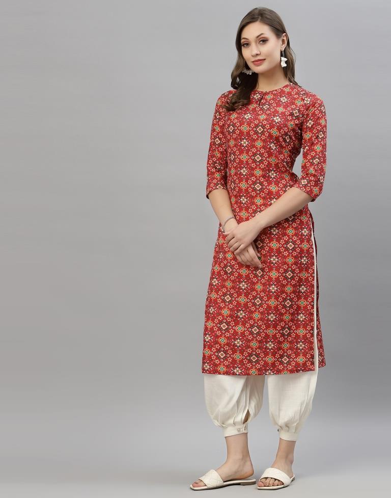 Maroon Digital Printed Kurti | Sudathi