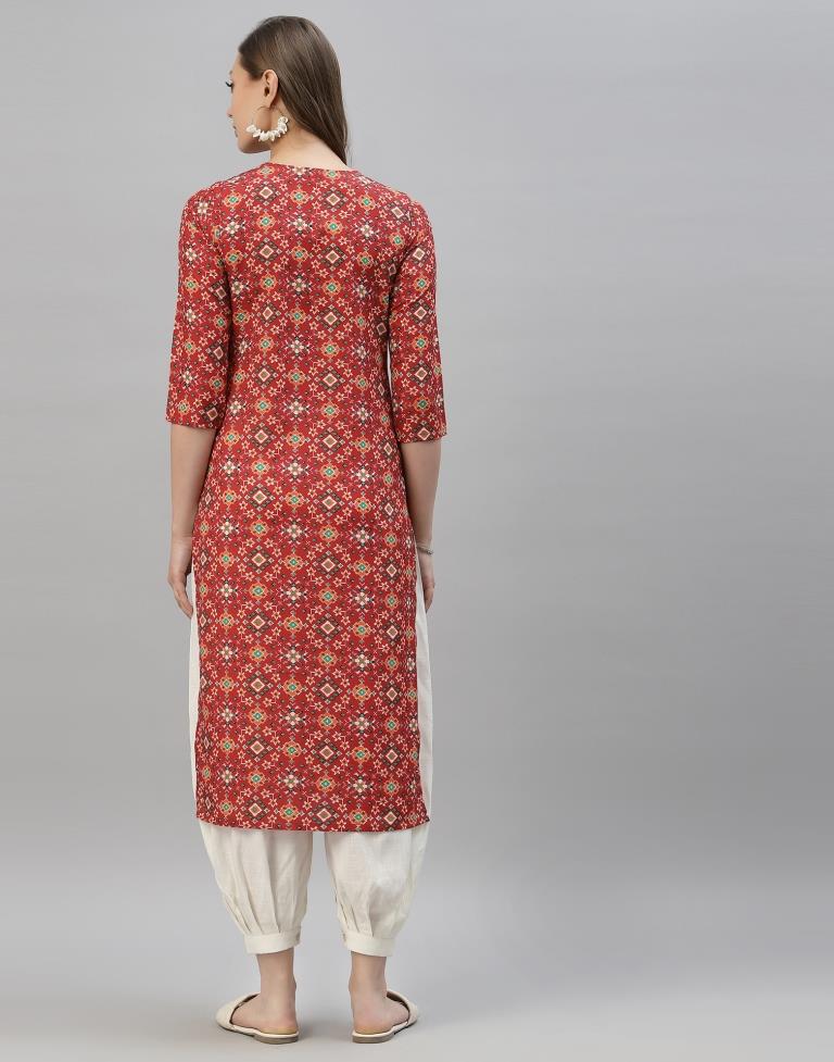 Maroon Digital Printed Kurti | Sudathi