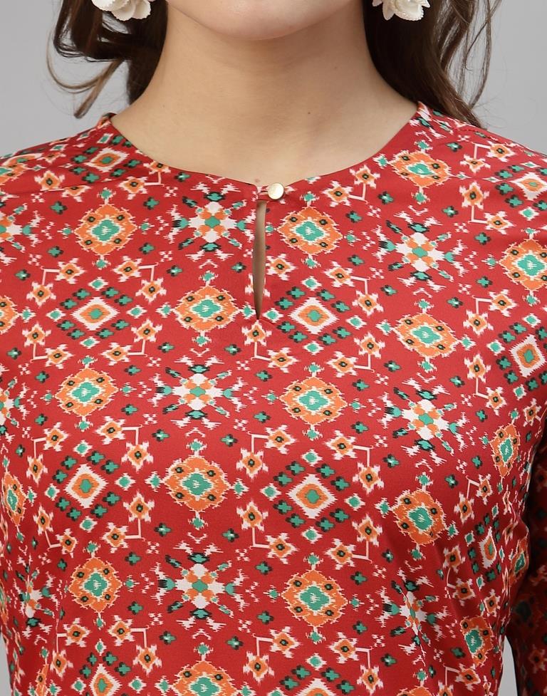 Maroon Digital Printed Kurti | Sudathi