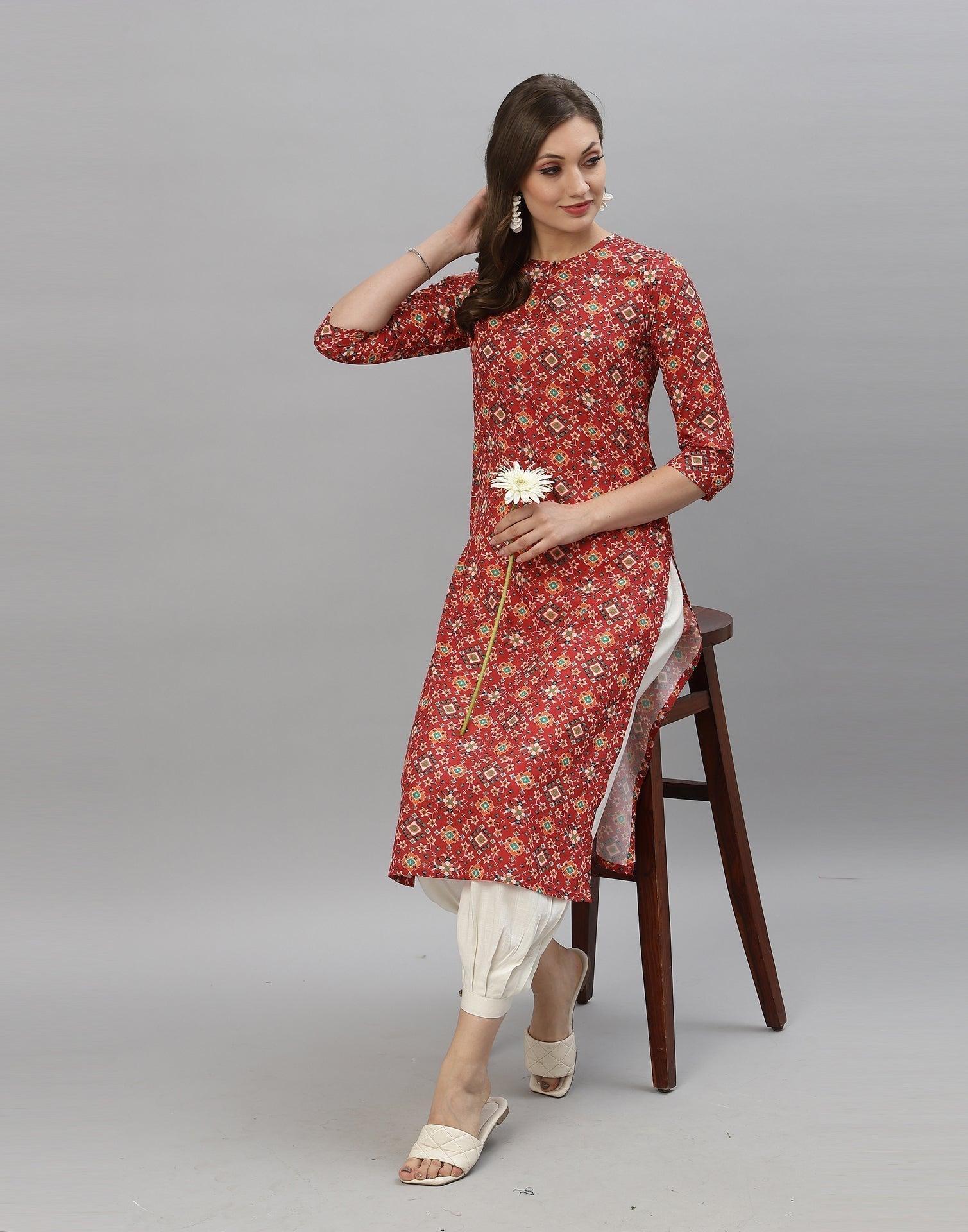 Maroon Digital Printed Kurti | Sudathi