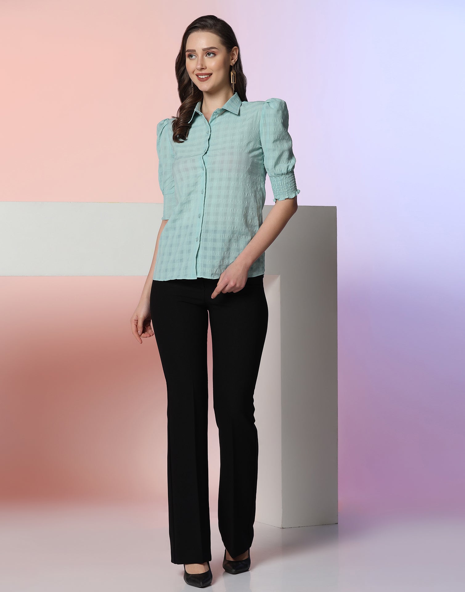 Sea Green Woven Shirt | Sudathi