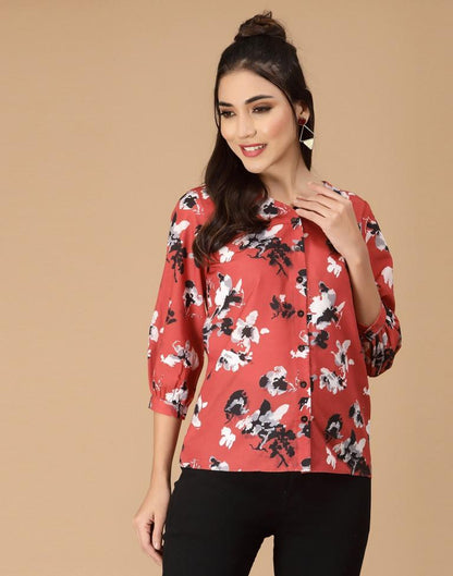 Red Digital Printed Shirt | Sudathi