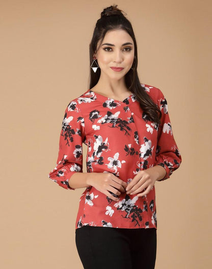 Red Digital Printed Shirt | Sudathi