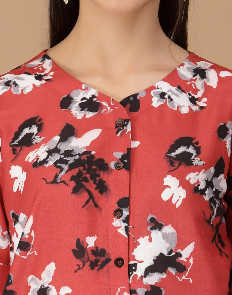 Red Digital Printed Shirt | Sudathi