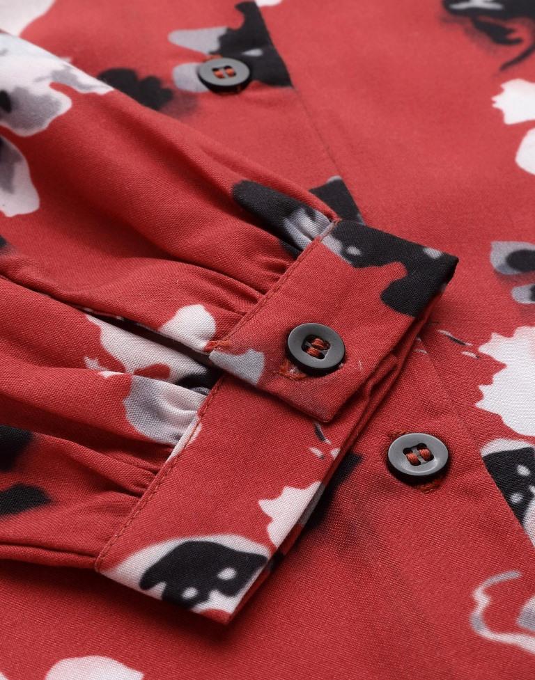 Red Digital Printed Shirt | Sudathi